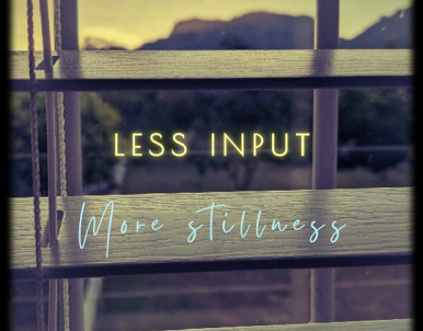 Less input, more stillness